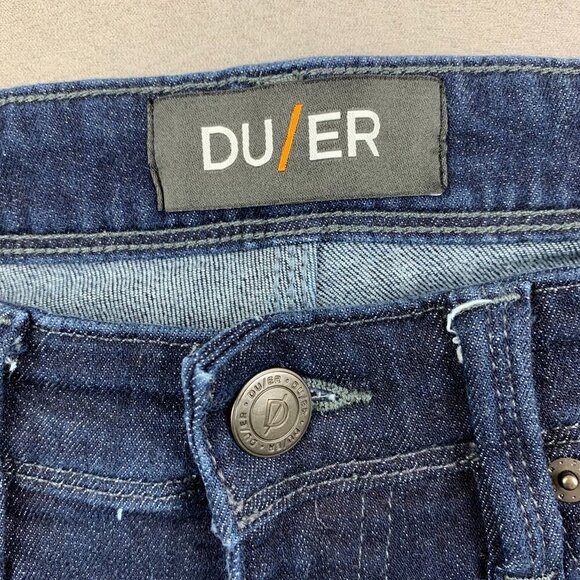DU/ER Mens Pants 32 Blue Jeans L2X Slim Fit Stretch Performance Denim 32x30.5 - Picture 4 of 14